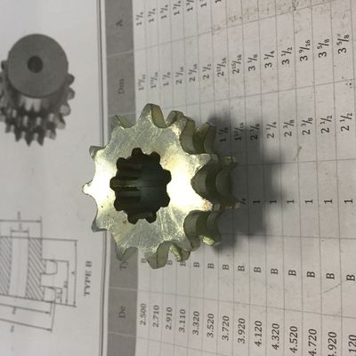 45C Silver Zincing Plating Double Chain Sprocket 06B10T With Grooves