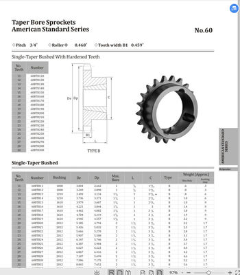 Industrial High Frequency Taper Bore Sprockets For Transmission Machine