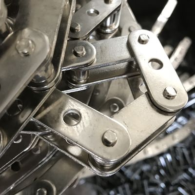 Silver Double Roller Chain , C2050 Stainless Steel Conveyor Chain With A Hole