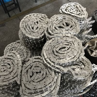 Silver Double Roller Chain , C2050 Stainless Steel Conveyor Chain With A Hole