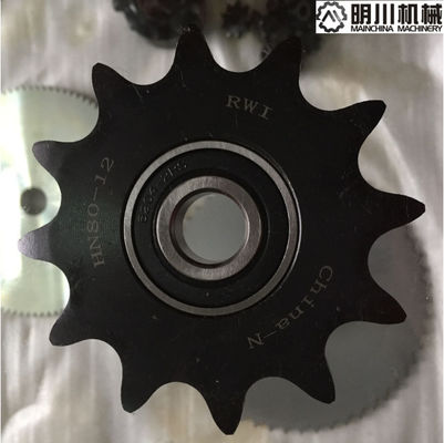 Ball Bearing Idler Sprockets For Ansi Roller Chain Black Color 45C Material