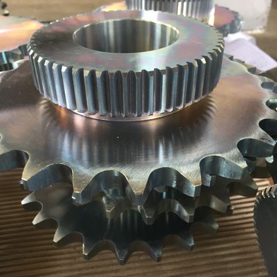 Double zinc plated blue customer made 1045 steel gear sprocket wheel