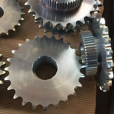 Double zinc plated blue customer made 1045 steel gear sprocket wheel